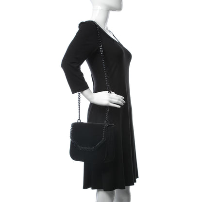 Stella McCartney Velvet Effect Medium Falabella Box Shoulder Bag Black 2 of 9