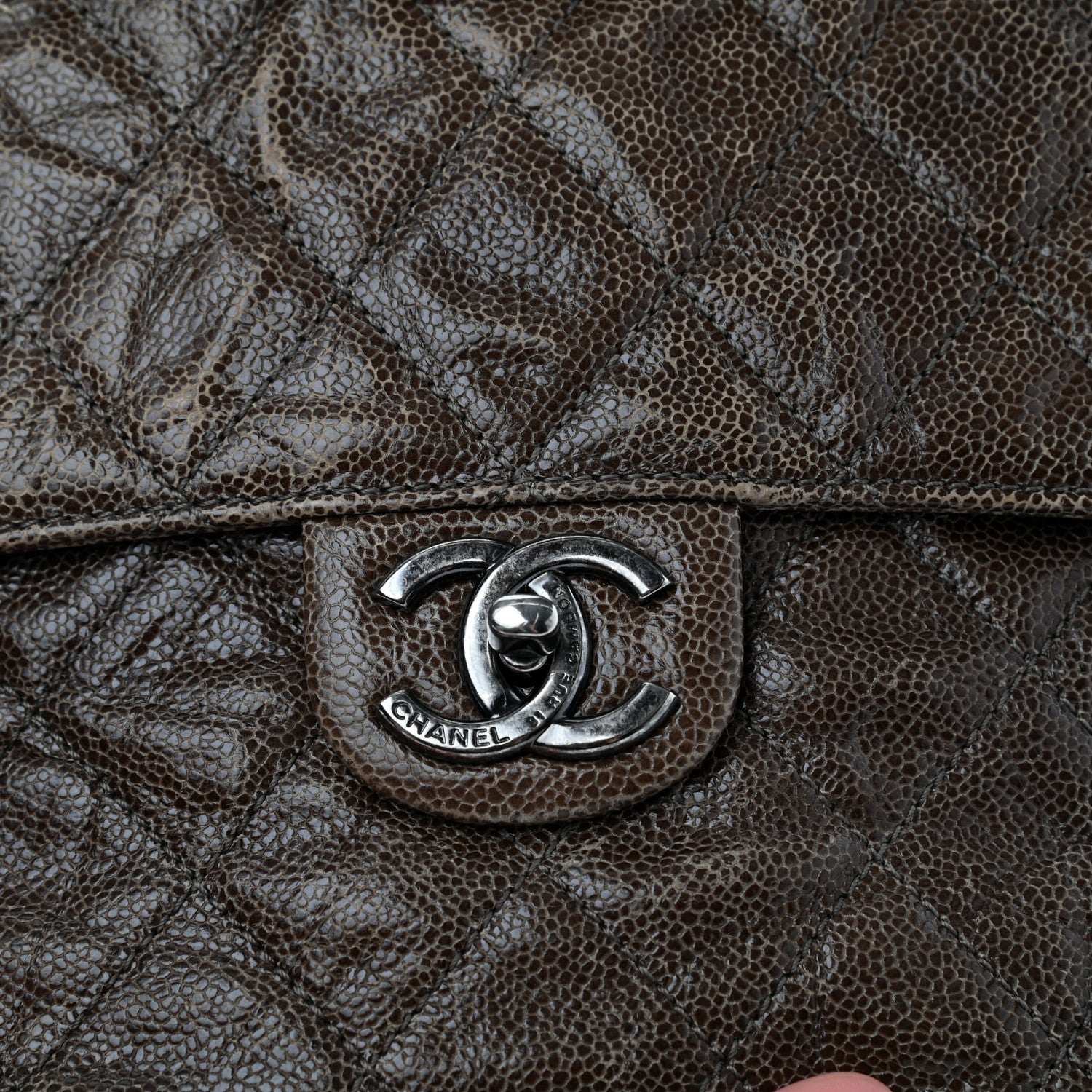 Chanel Crumpled Grained Calfskin Jumbo CC Crave Flap Beige 11 of 21