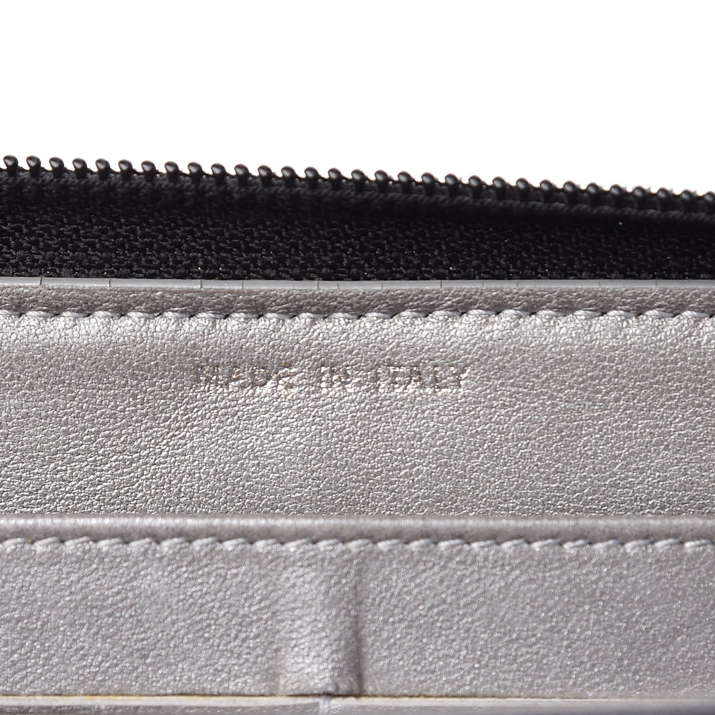 Lambskin Camellia Embossed Large Zip Around Gusset Wallet Black