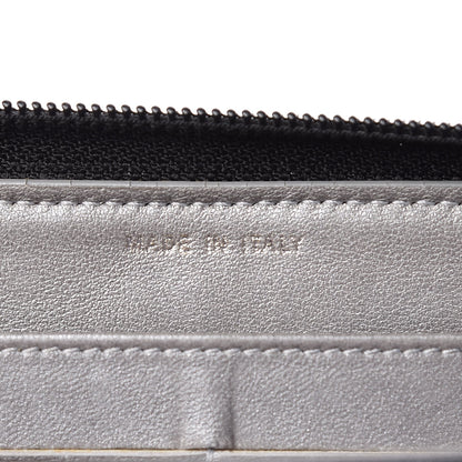 Chanel Lambskin Camellia Embossed Large Zip Around Gusset Wallet Black 7 of 11