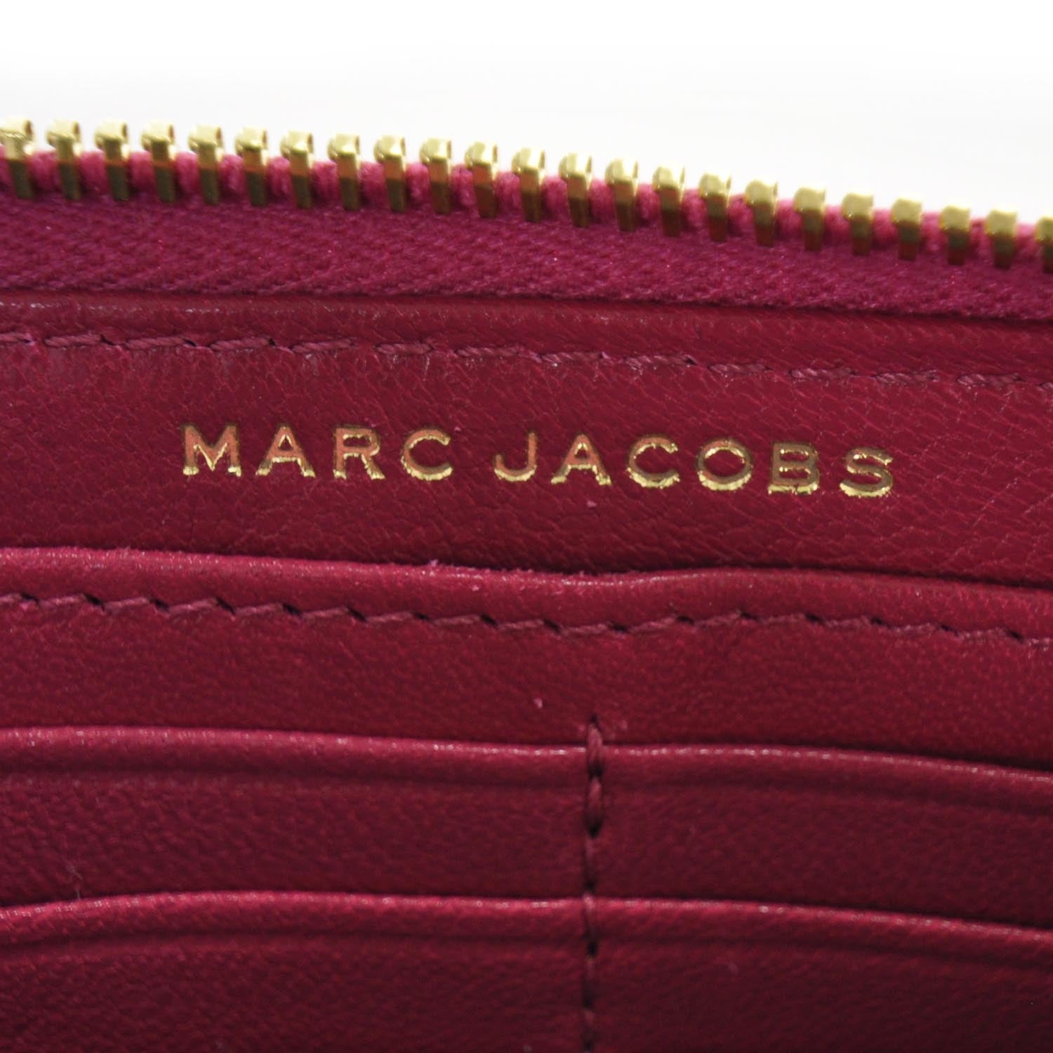 Marc Jacobs Leather Quilted Zip Clutch Wallet Fuchsia 6 of 8