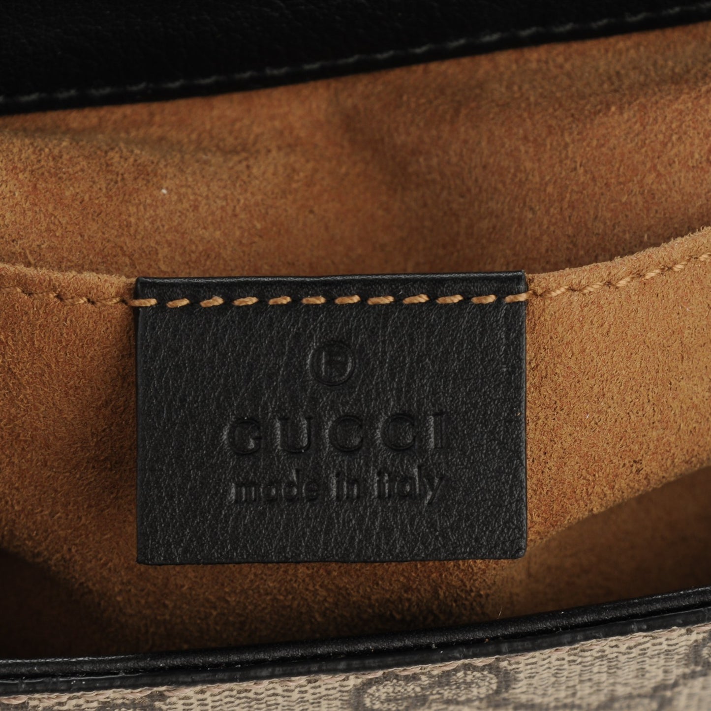 GG Supreme Monogram Web Medium Padlock Messenger Shoulder Bag Black