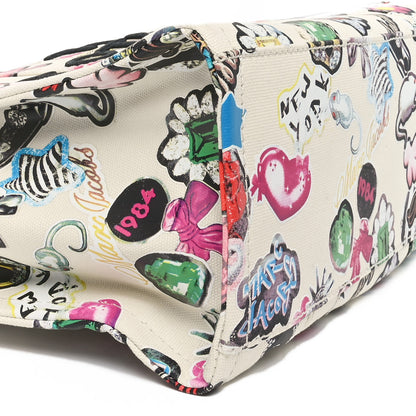 Marc Jacobs Cotton Canvas Sticker Tote Bag White Multicolor 8 of 10