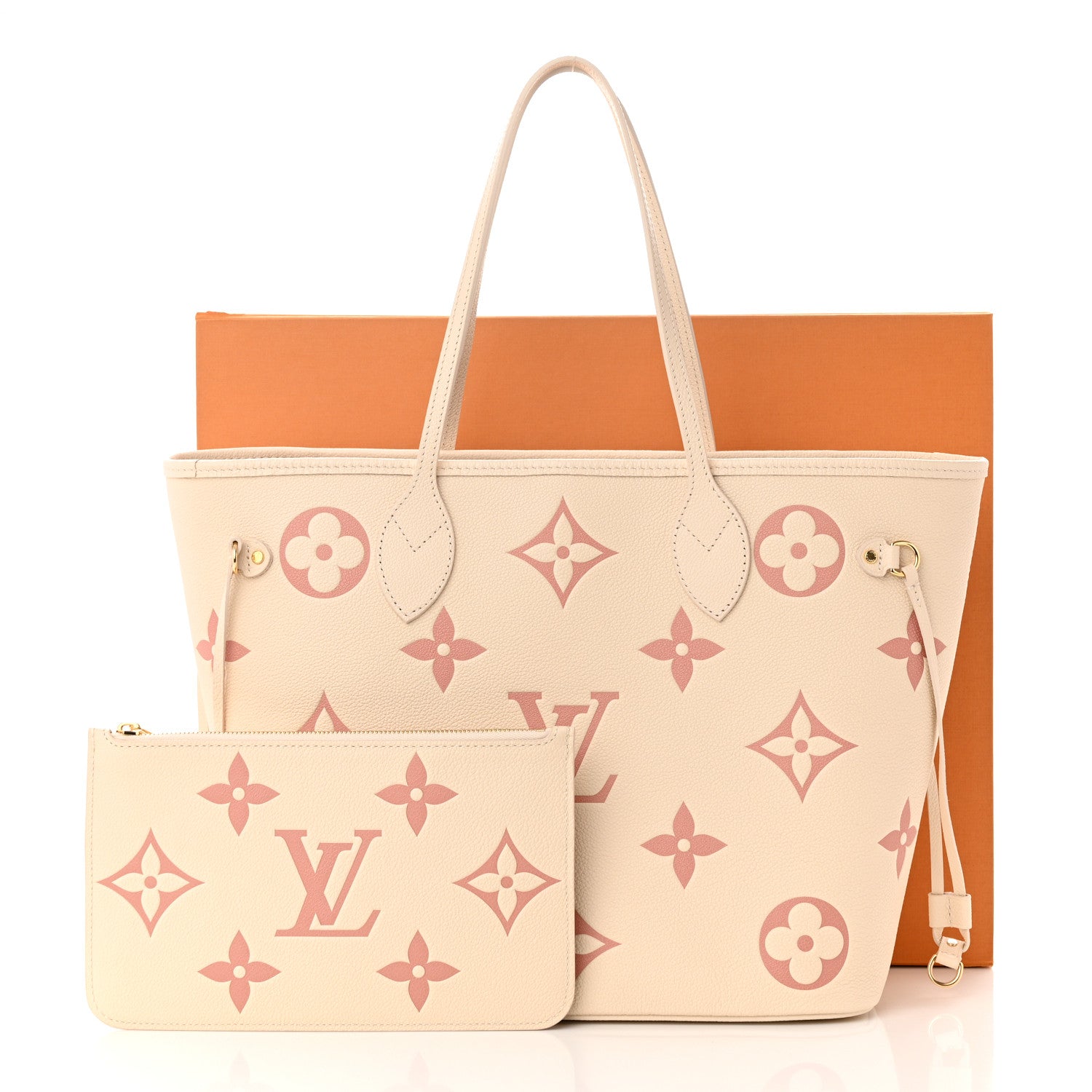 Louis Vuitton Empreinte Monogram Giant Neverfull MM Creme Rose Trianon 9 of 9