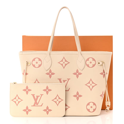 Louis Vuitton Empreinte Monogram Giant Neverfull MM Creme Rose Trianon 9 of 9