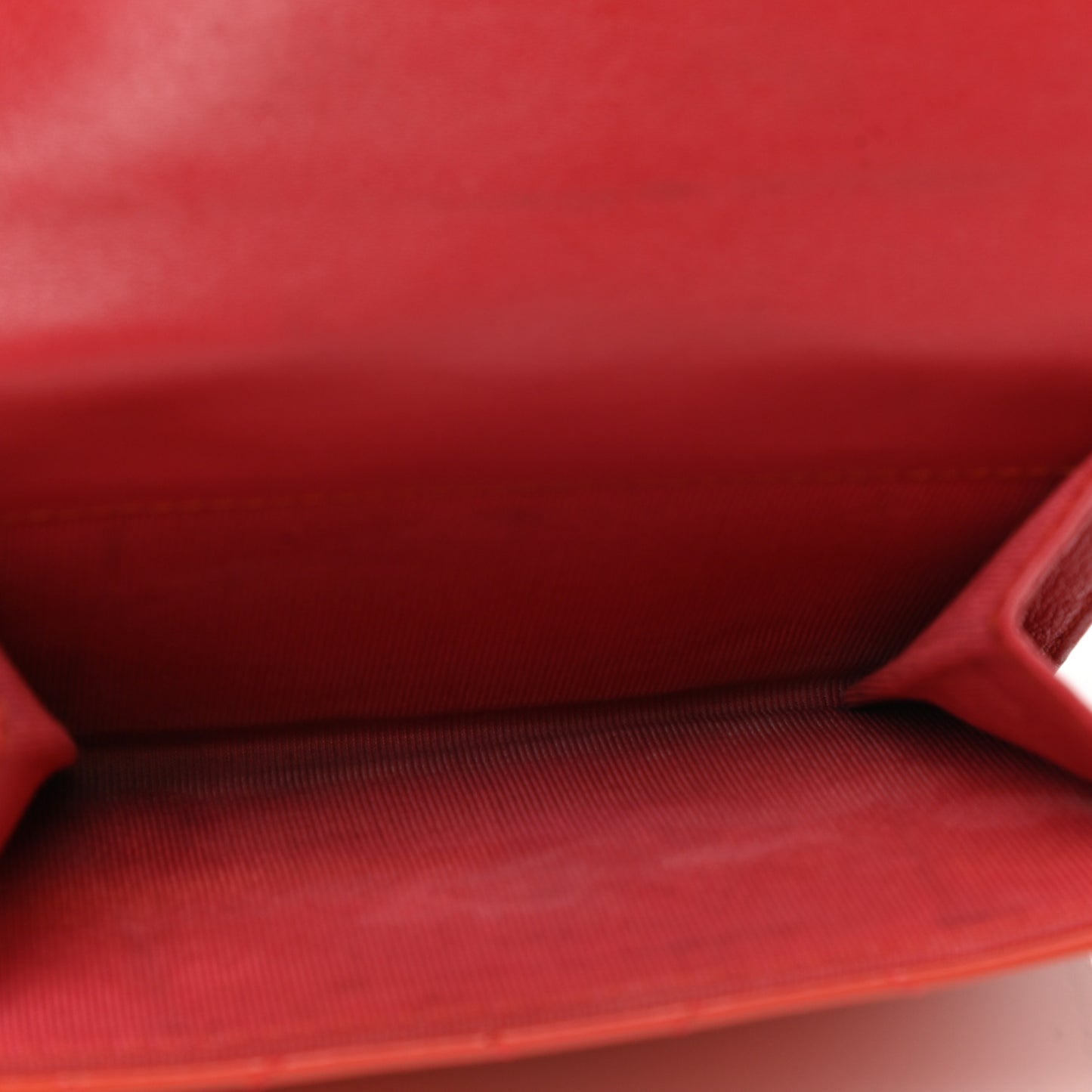 Patent Quilted CC French Wallet Red