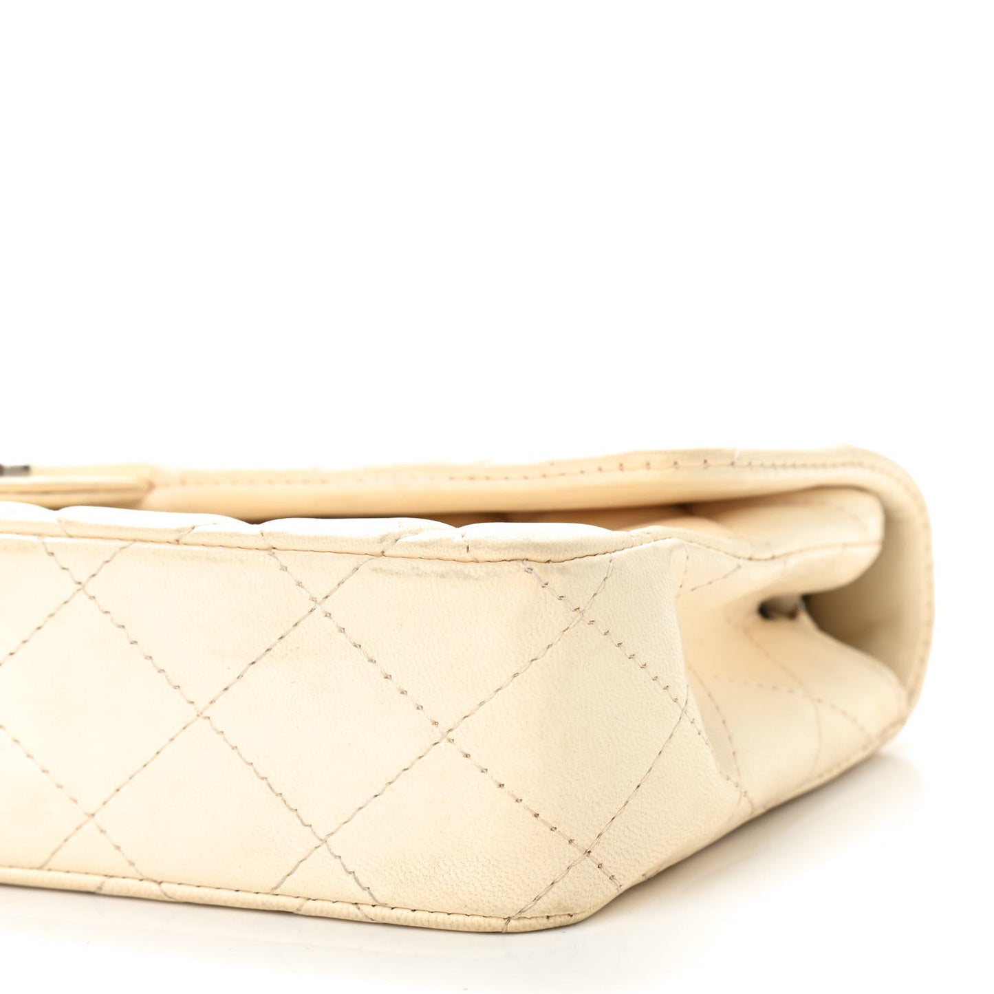 Lambskin Quilted East West Flap White