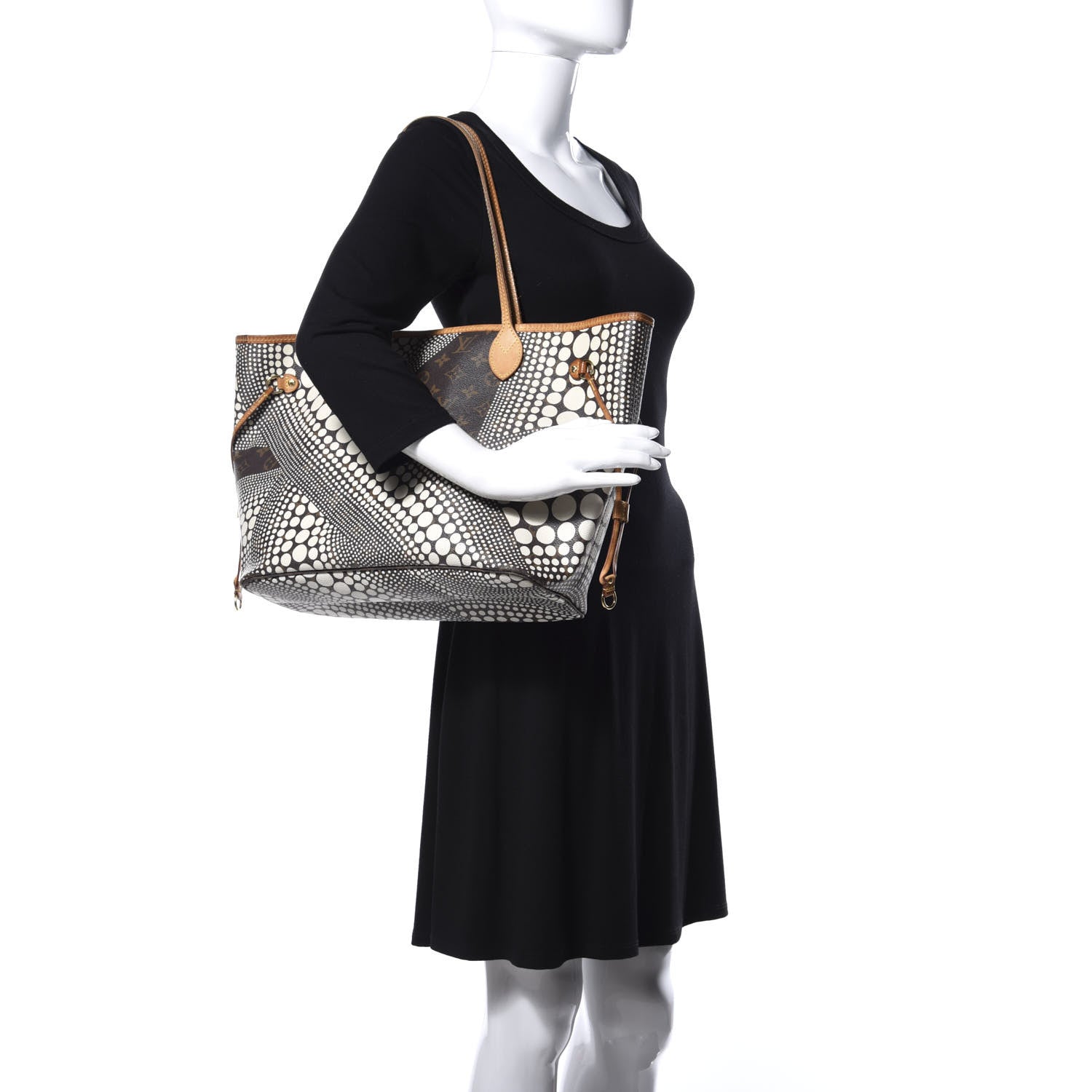 Louis Vuitton Monogram Kusama Waves Neverfull MM White 2 of 8