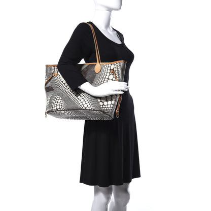Louis Vuitton Monogram Kusama Waves Neverfull MM White 2 of 8
