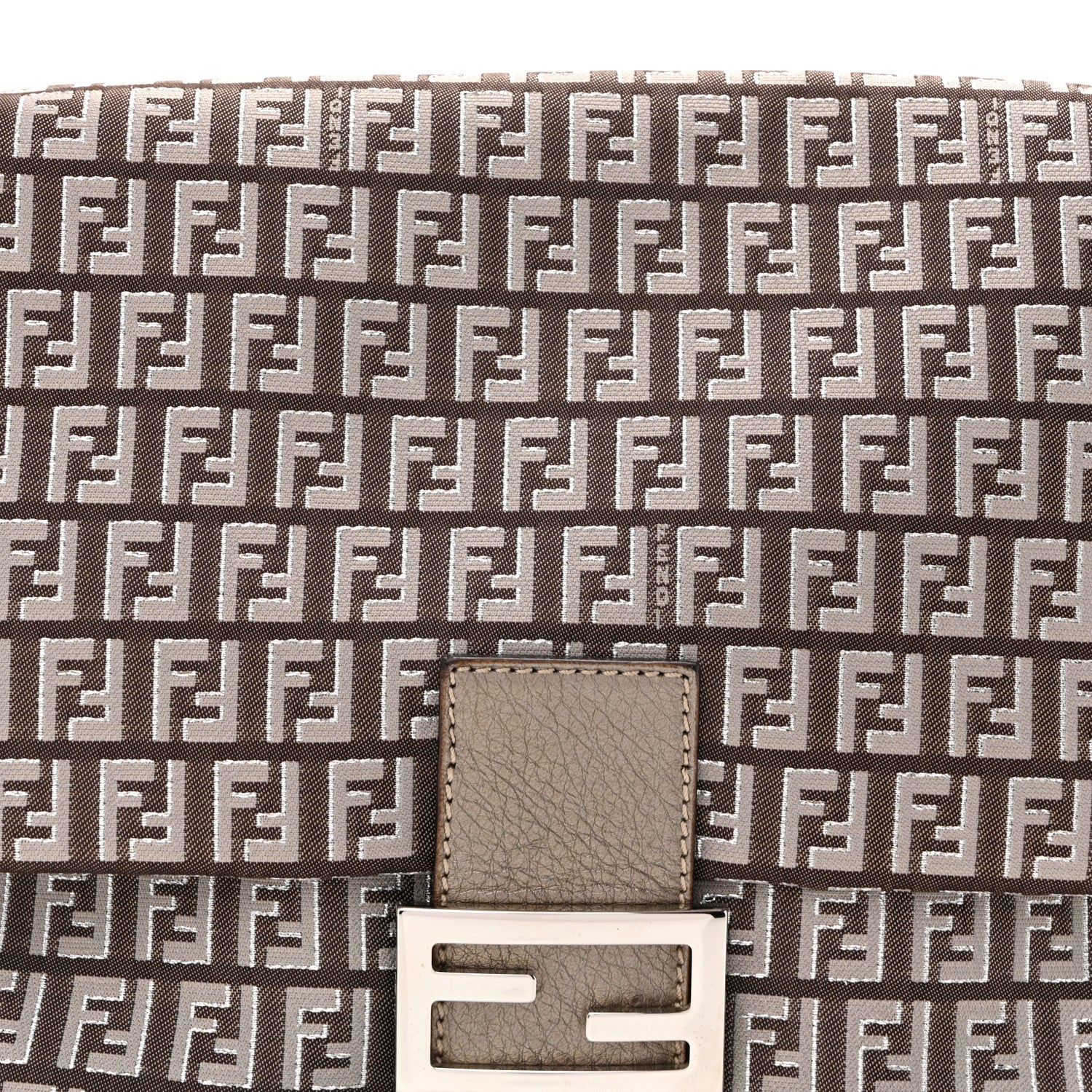 Fendi Metallic Zucchino Vitello Mama Baguette Caffe Argilla Canna di Fucile 8 of 14