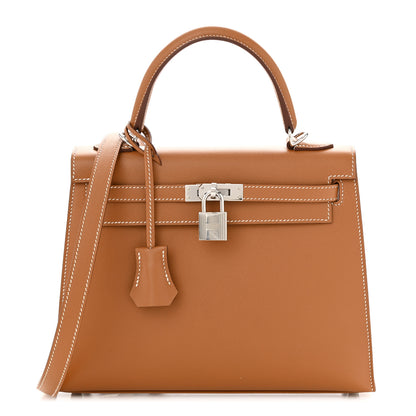 Hermes Madame Calfskin Kelly Sellier 25 Gold 1 of 10