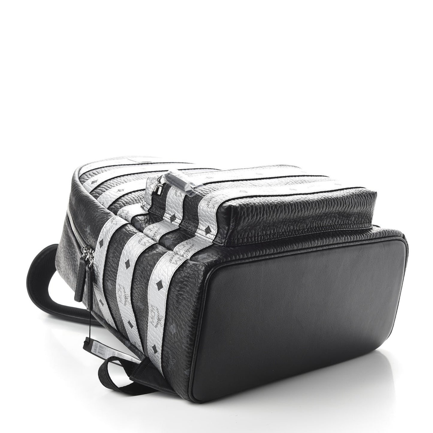 Metallic Visetos Striped Medium Stark Backpack Silver Black