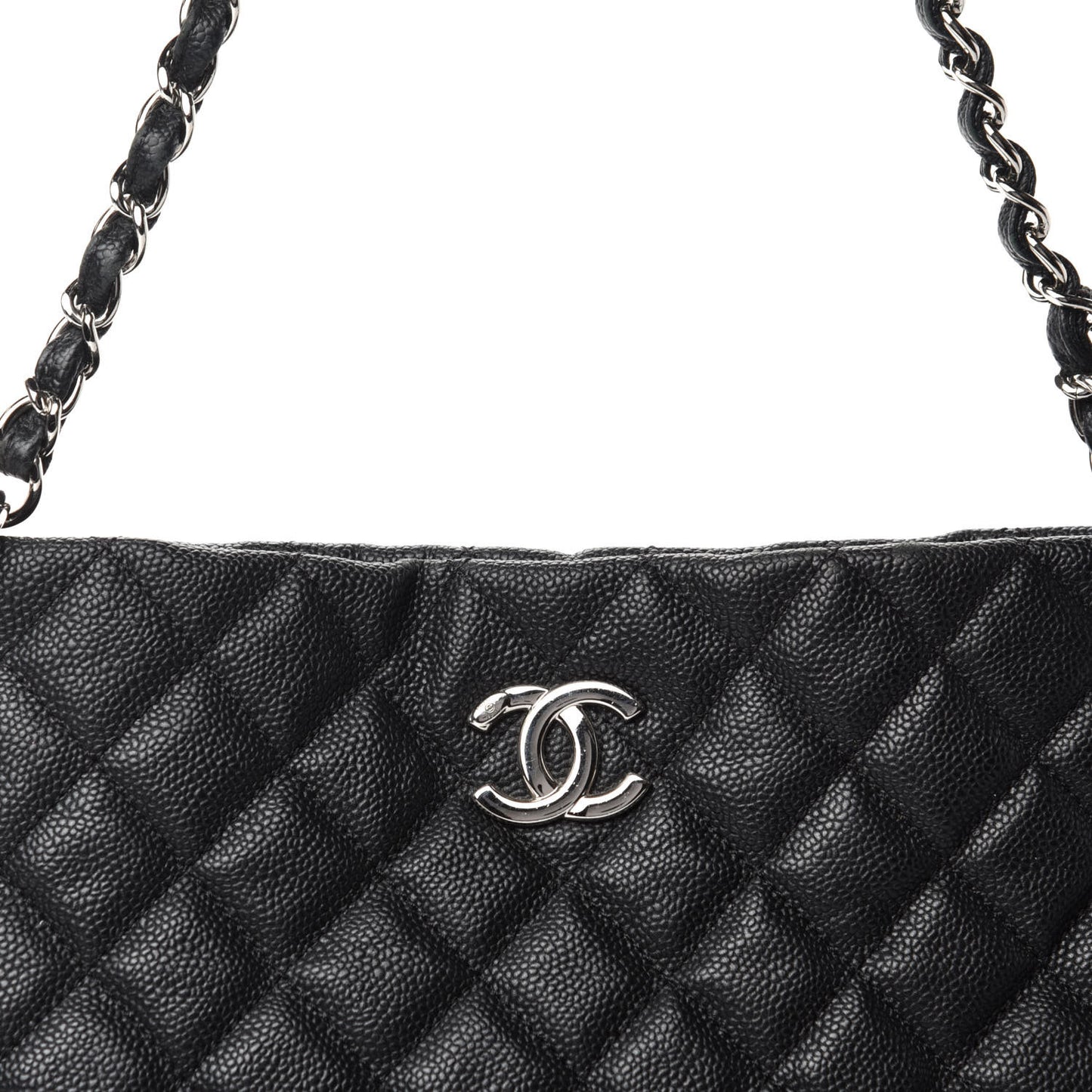 Caviar Quilted Easy Zip Tote Black