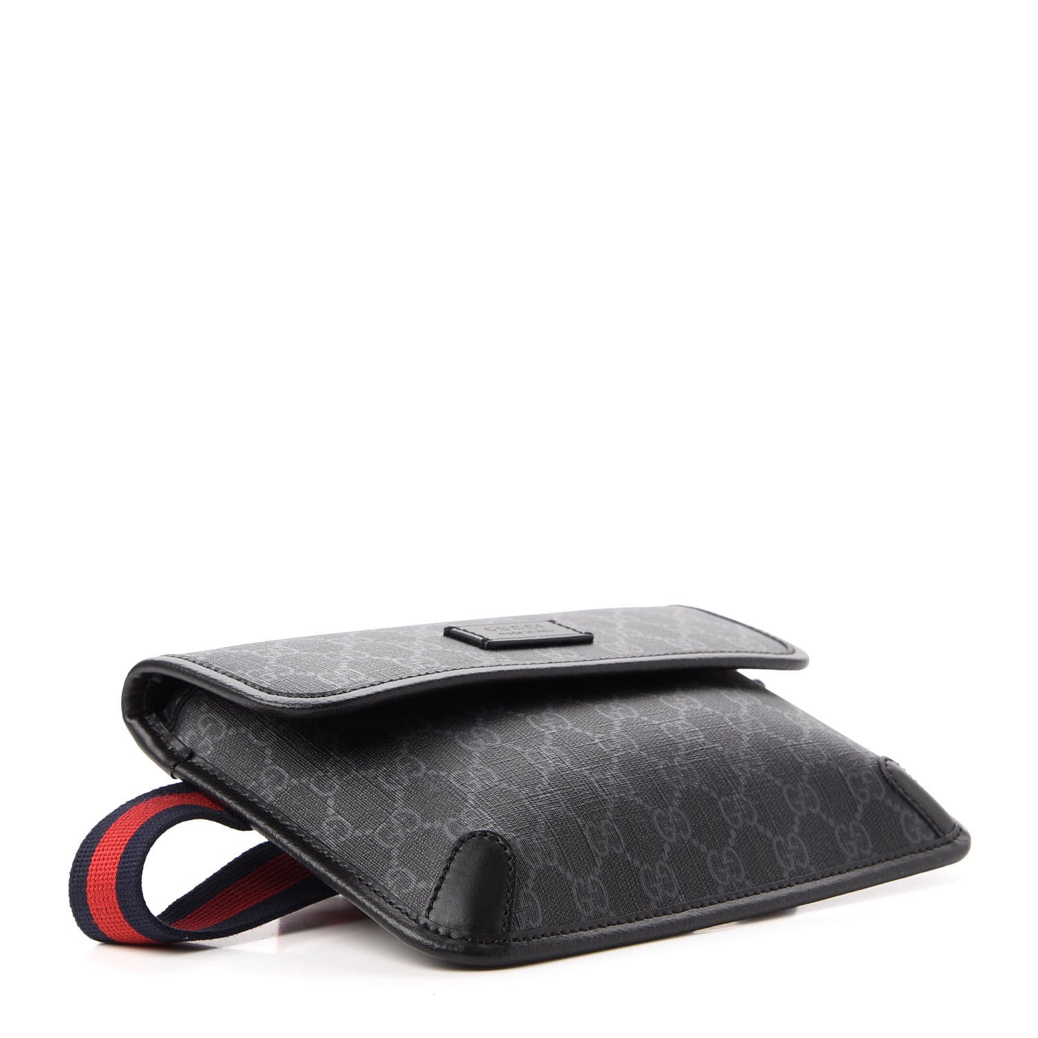 Gucci GG Supreme Monogram Web Slim Belt Bag Black Grey 4 of 11