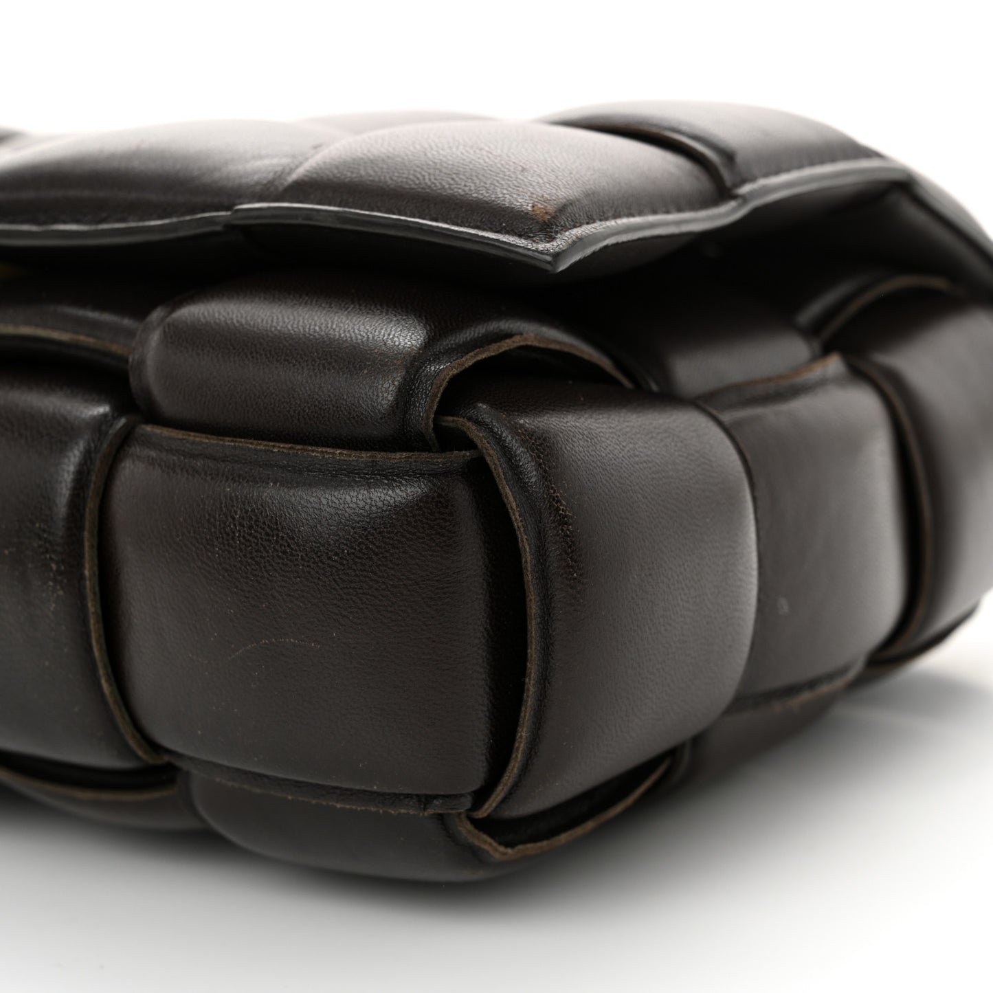 Nappa Maxi Intreccio Padded Cassette Crossbody Bag Fondente