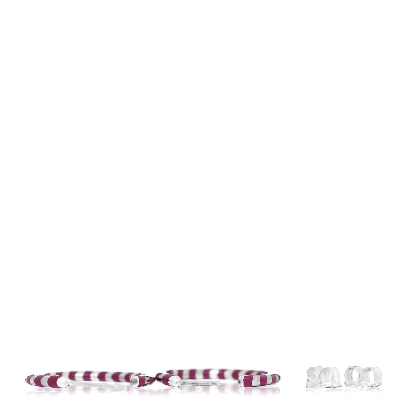 Sterling Silver Enamel Stripe Hoop Earrings Red
