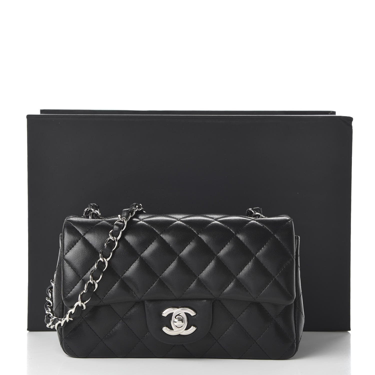 Chanel Lambskin Quilted Mini Rectangular Flap Black 11 of 11