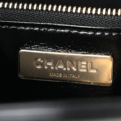 Chanel Shiny Crumpled Calfskin Quilted Mini 31 Shopping Bag Black 6 of 10