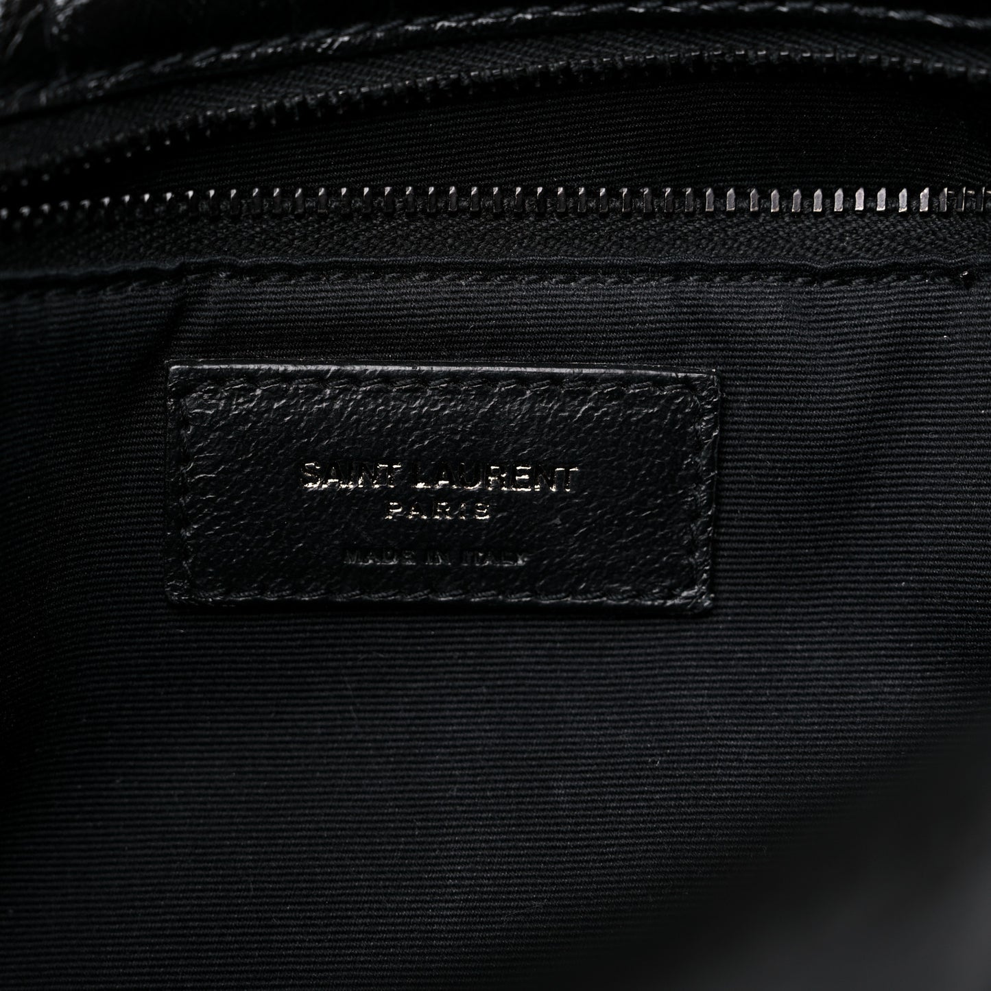 Crinkled Calfskin Matelasse Monogram Medium Niki Chain Satchel Black