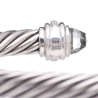 David Yurman Sterling Silver Diamond Prasiolite 7mm Cable Classics Bracelet 4 of 8