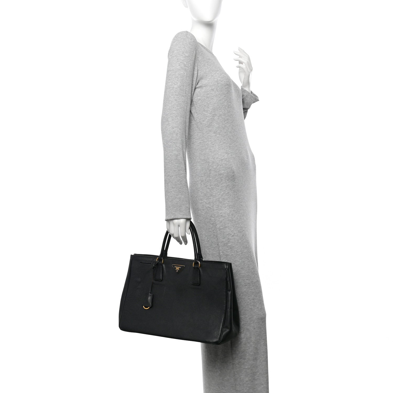 Prada Saffiano Lux Large Tote Black 2 of 17