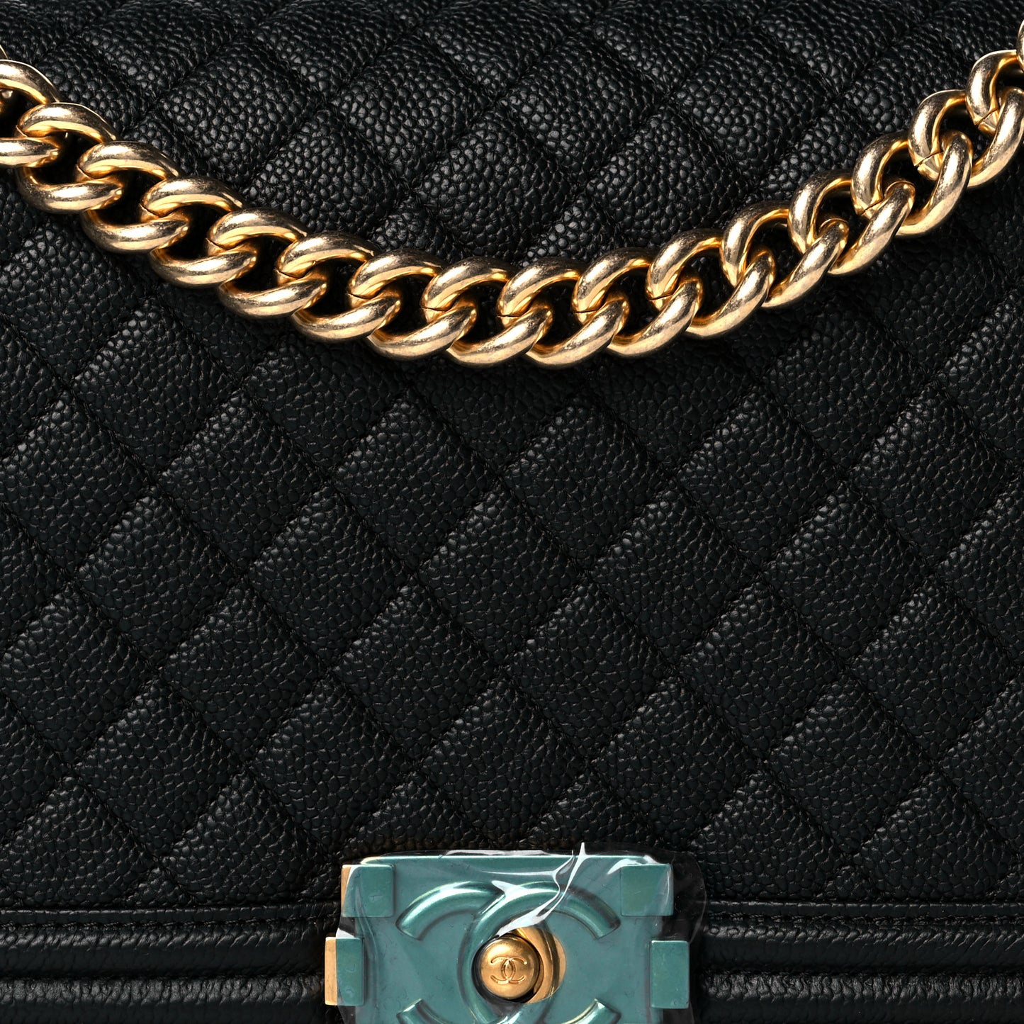 Calfskin Quilted New Medium Boy Flap Black