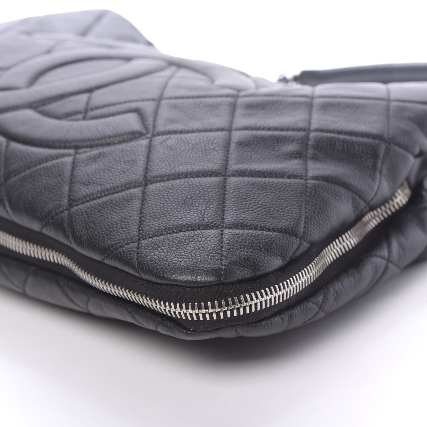 Chanel Caviar Quilted Expandable Zip Shoulder Bag Black 10 of 12