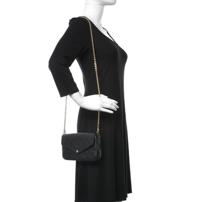 Louis Vuitton Empreinte Pochette Felicie Chain Wallet Black 2 of 12