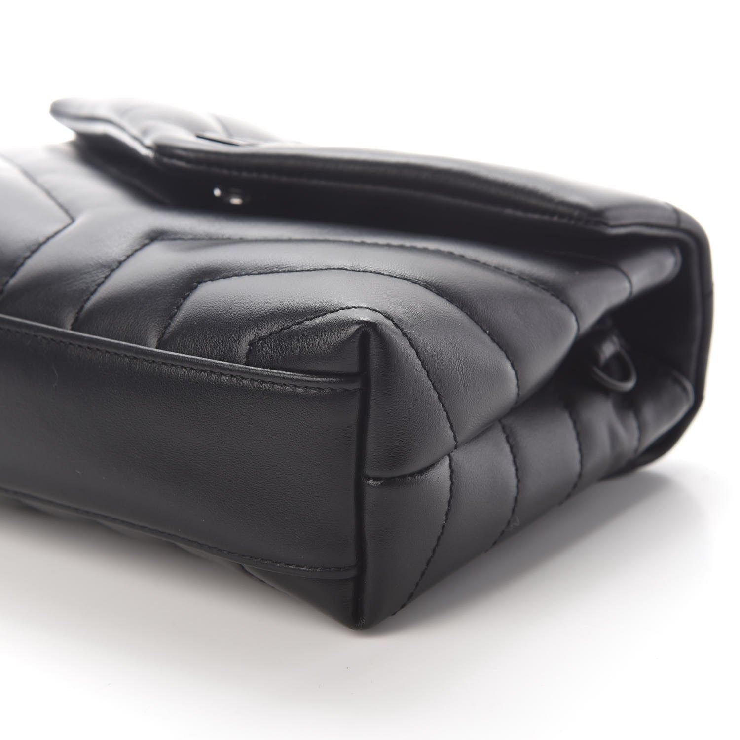 Saint Laurent Calfskin Y Quilted Monogram Toy Loulou Crossbody Bag Black 8 of 8