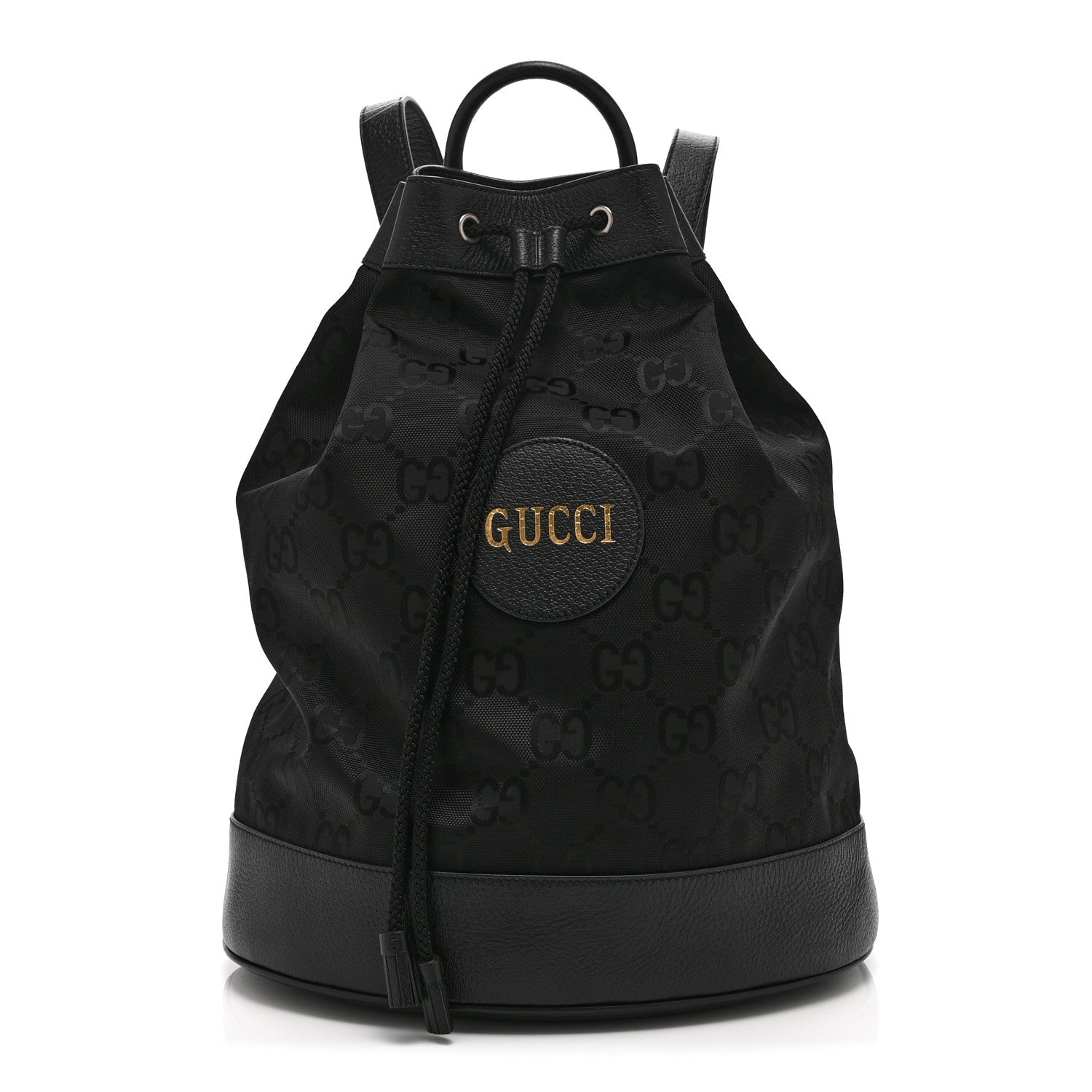 Gucci Econyl Nylon Monogram Off The Grid Drawstring Bucket Backpack Black 1 of 10