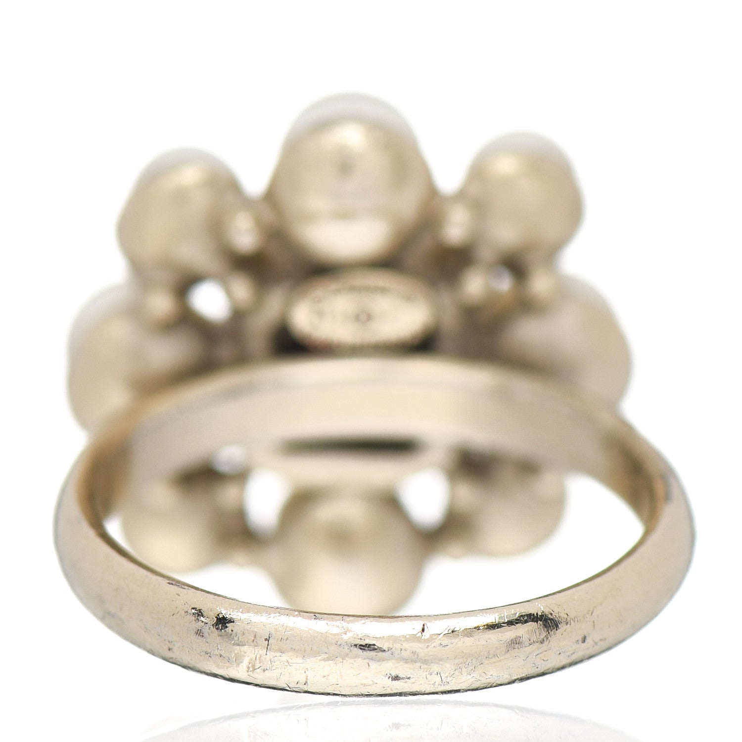 Chanel Pearl Crystal CC Ring 6 Gold 4 of 5