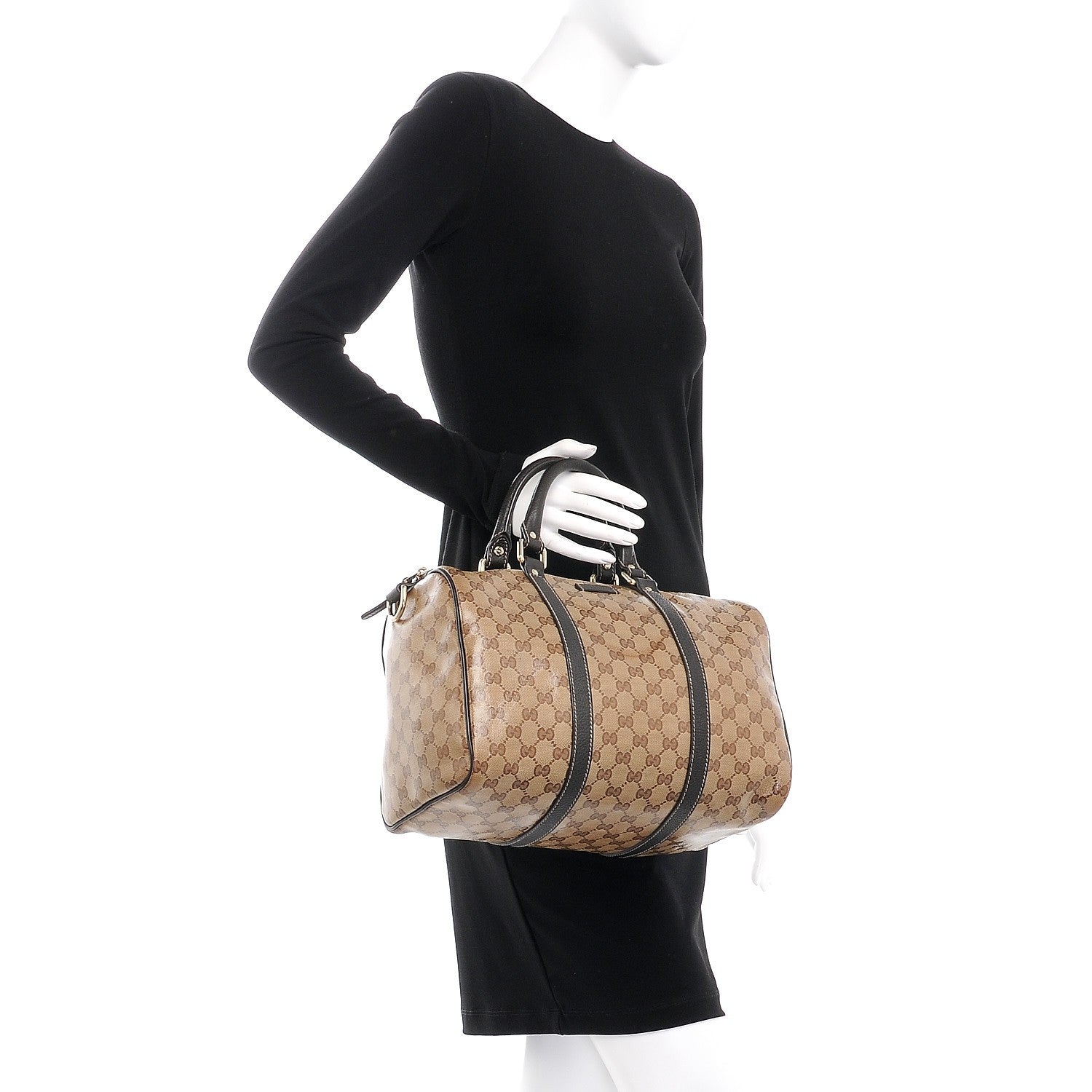 Gucci Crystal Monogram Medium Joy Boston Dark Brown 2 of 11