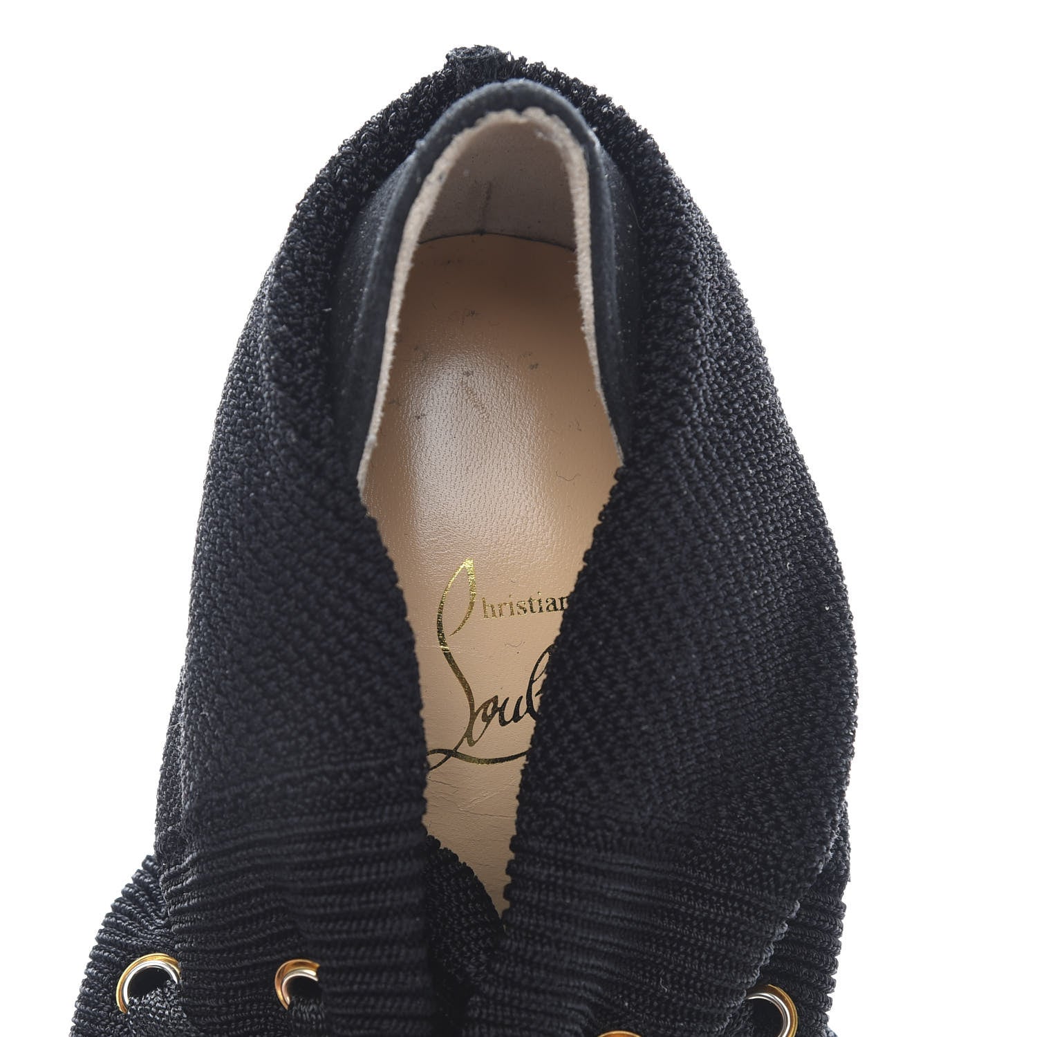 Christian Louboutin Patent Maille Tricot Frenchie 100 Ankle Boots 36 Black 6 of 8
