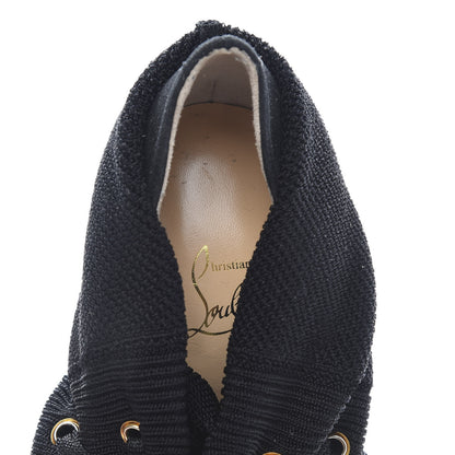 Christian Louboutin Patent Maille Tricot Frenchie 100 Ankle Boots 36 Black 6 of 8