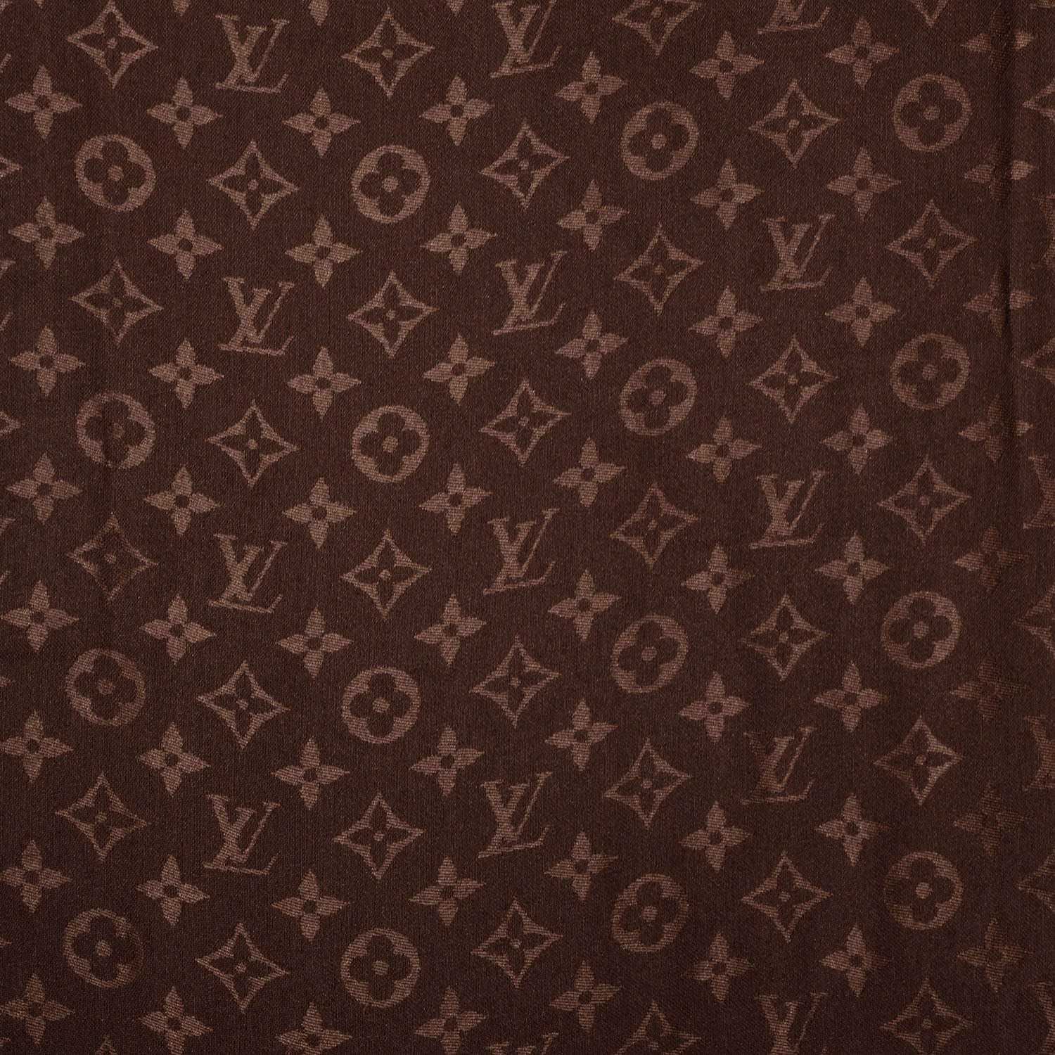 Louis Vuitton Silk Wool Monogram Denim Shawl Chocolate 1 of 4