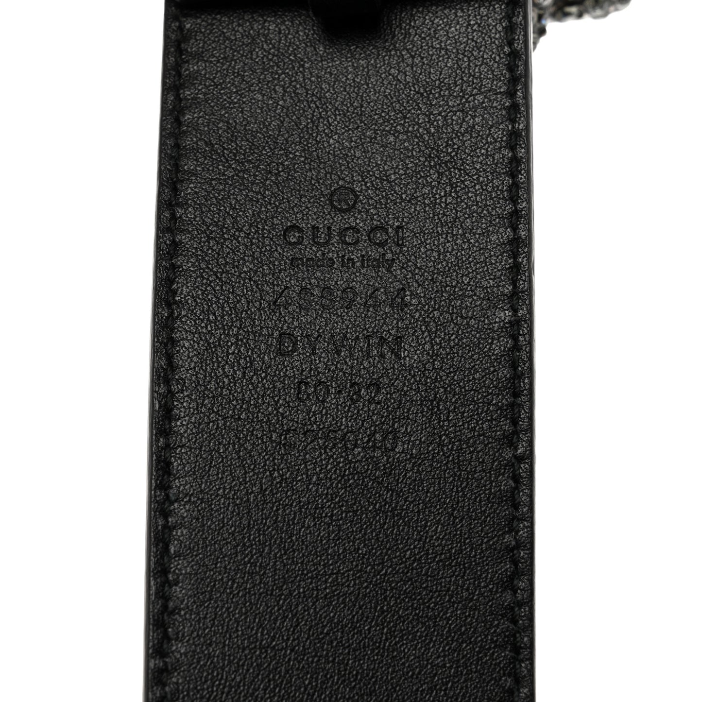 Calfskin Crystal Tiger Head Buckle Belt 80 32 Black