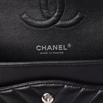 Chanel Lambskin Chevron Quilted Medium Double Flap So Black 6 of 11