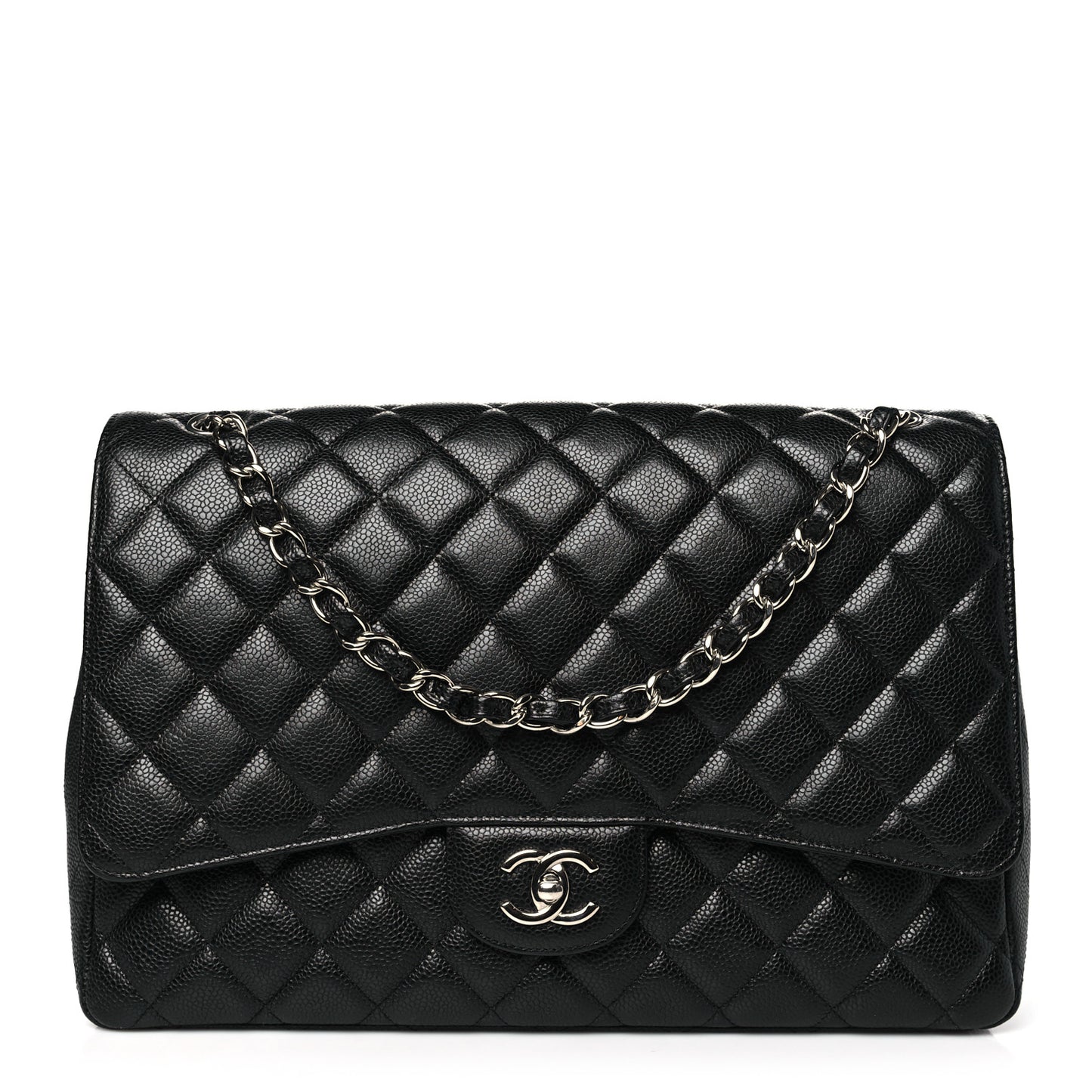 Caviar Quilted Maxi Single Flap Black