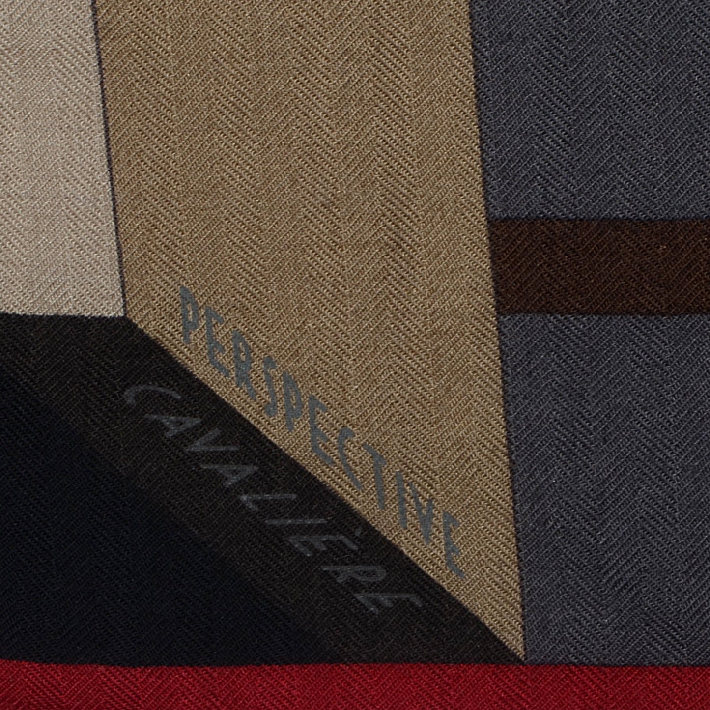Cashmere Silk Perspective Cavaliere Scarf 100 Naturel Gris Rouge Profond