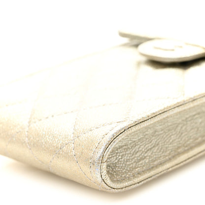 Chanel Metallic Caviar Quilted Classic Phone Holder Gold 10 of 10