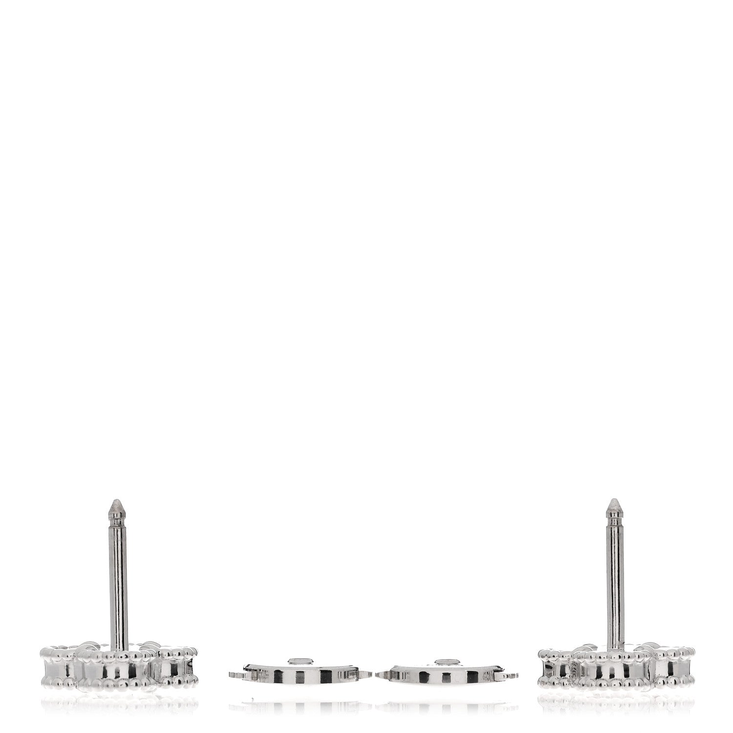 Van Cleef & Arpels 18K White Gold Mother of Pearl Sweet Alhambra Earrings 3 of 5