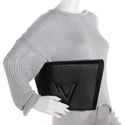 Louis Vuitton Epi Pochette Trapeze Clutch Black 2 of 8