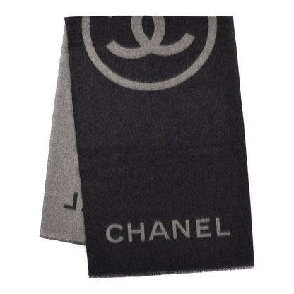 Chanel Cashmere CC Fringe Stole Black 2 of 4