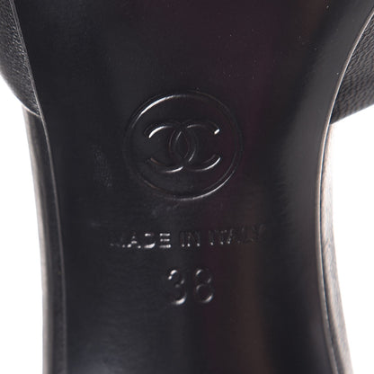 Chanel Lambskin Cap Toe d'Orsay Pumps 38 Black 6 of 9