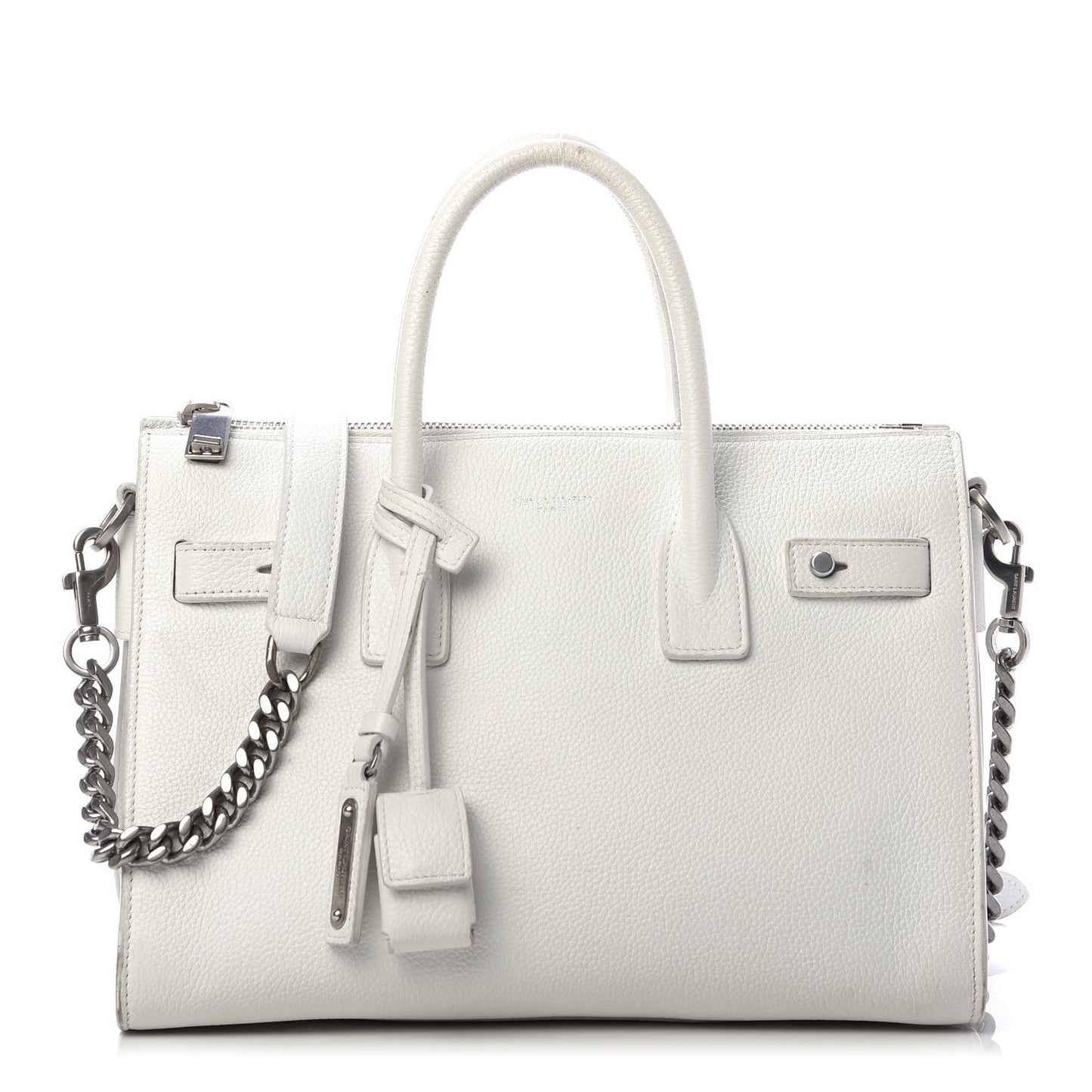 Grained Calfskin Baby Supple Sac De Jour White