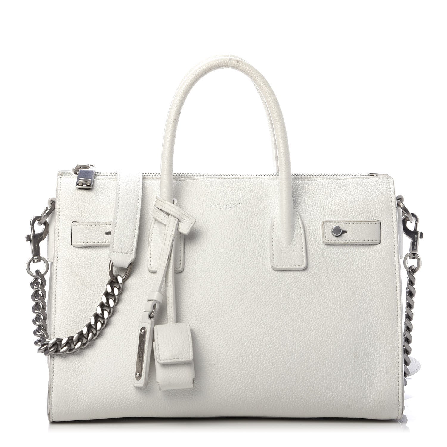 Saint Laurent Grained Calfskin Baby Supple Sac De Jour White 1 of 22