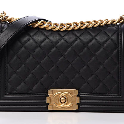 Chanel Calfskin Quilted Medium Boy Flap Black 7 of 12