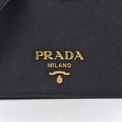 Prada Saffiano Soft Chain Shoulder Bag Black 9 of 9