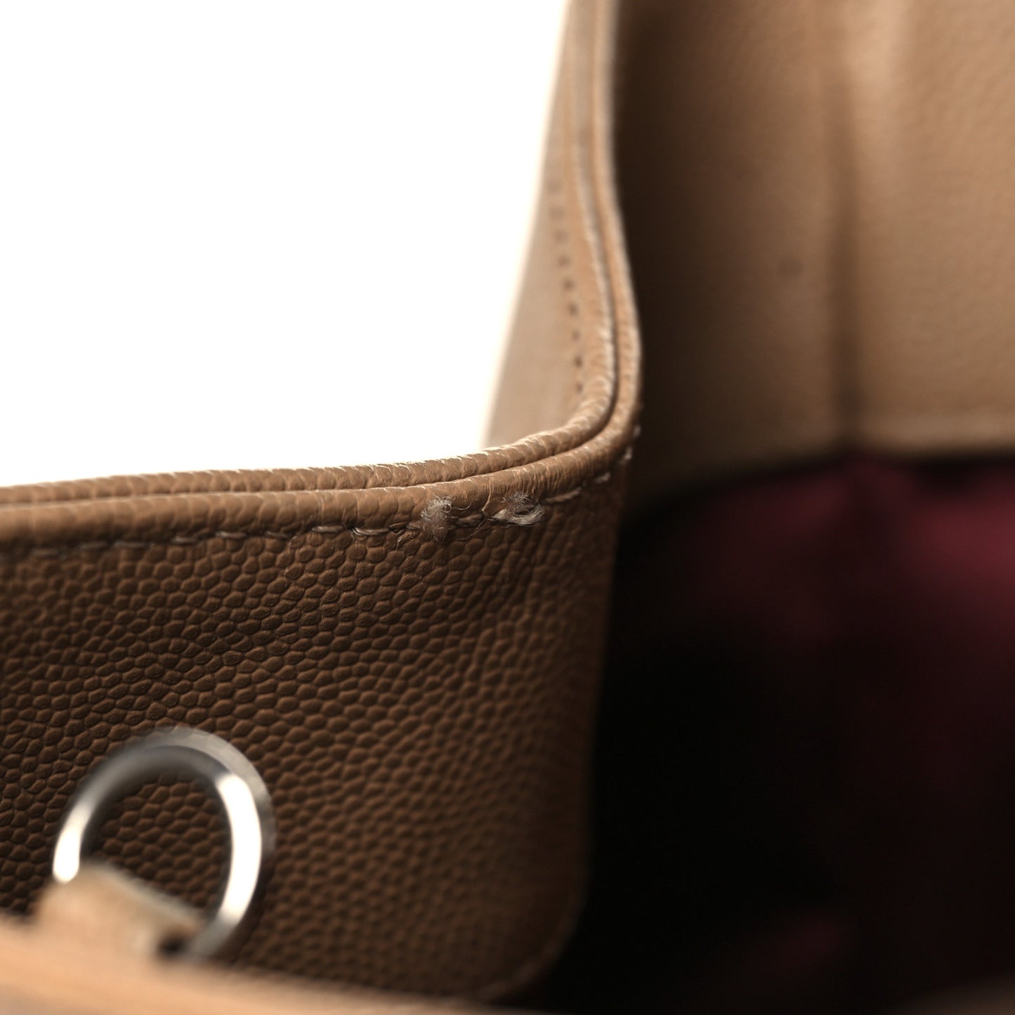Caviar Medium Cerf Executive Shopper Tote Beige