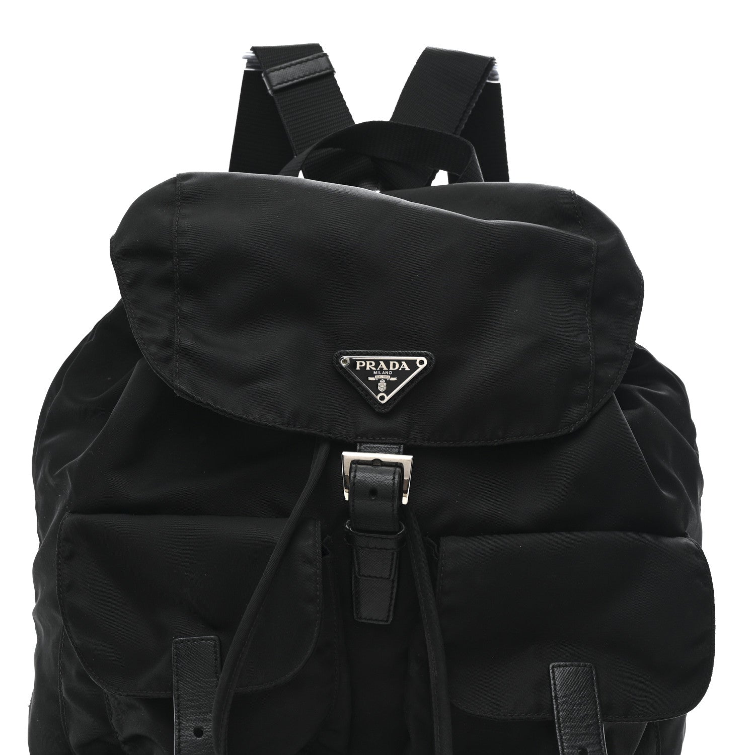 Prada Tessuto Nylon Saffiano Medium Backpack Black 8 of 10